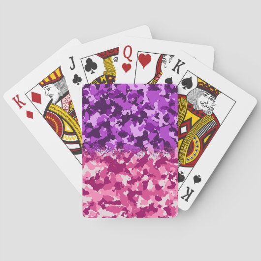 Paarse en roze camo pokerkaarten (Achterkant)