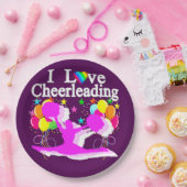 PAARSE EN ROZE CHEERLEADERPAPIER BORDEN PAPIEREN BORDJE (Feest)
