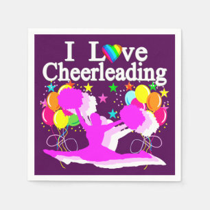 PAARSE EN ROZE CHEERLEADERPAPIEREN SERVETTEN
