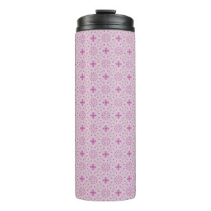 Paarse en Roze Cirkel Geo Herhalend Patroon Thermosbeker