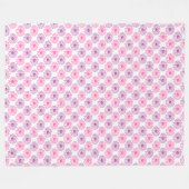 Paarse en roze Daisies Pattern Fleece Deken (Voorkant (Horizontaal))