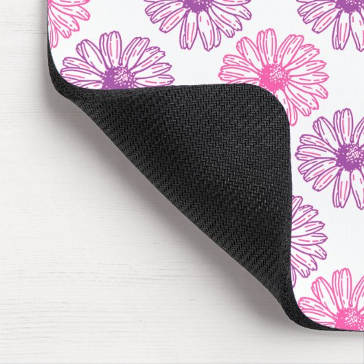 Paarse en roze Daisies Pattern Muismat (Hoek)