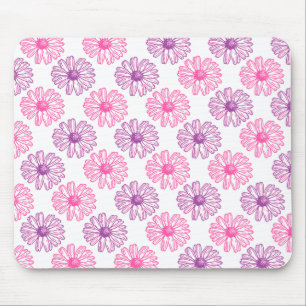 Paarse en roze Daisies Pattern Muismat