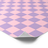 Paarse en roze dambord poster (Hoek)