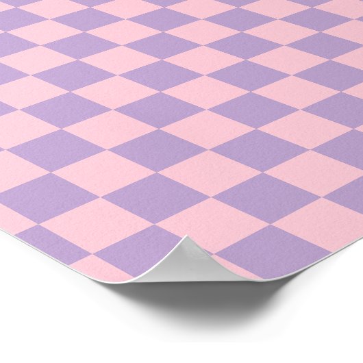 Paarse en roze dambord poster (Hoek)