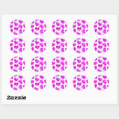 Paarse en roze Doodled Hearts Valentijn Ronde Sticker (Vel)