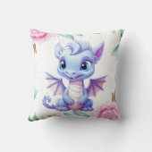 Paarse en Roze Dragon Peony Girl Baby shower Gift Kussen (Achterkant)