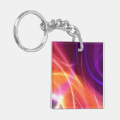 Paarse en roze dynamische golven sleutelhanger (Voorkant Links)