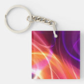 Paarse en roze dynamische golven sleutelhanger (Voorkant)