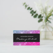 Paarse en roze Elegant Sparkly Makeup Artist Visitekaartje (Staand voorkant)