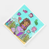  Paarse en roze etnische zeemeermin Servet (Hoek)