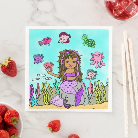 Paarse en roze etnische zeemeermin Servet (Insitu)