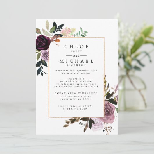 Paarse en roze flora bijtende extractie kaart (Staand voorkant)