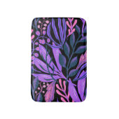 Paarse en roze Floral Badmat (Voorkant Verticaal)