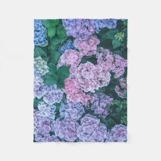 Paarse en roze Floral | Fleece Blanket (Voorkant)
