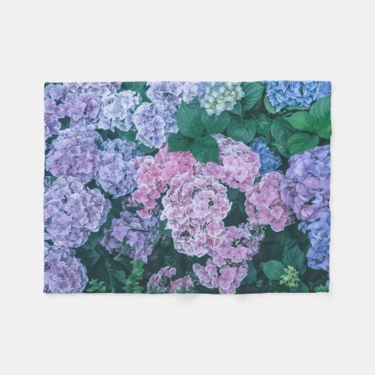 Paarse en roze Floral | Fleece Blanket Deken (Voorkant (Horizontaal))