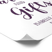 Paarse en roze Floral Kaarten en cadeaubonnen Poster (Hoek)