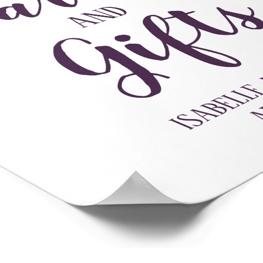 Paarse en roze Floral Kaarten en cadeaubonnen Poster (Hoek)