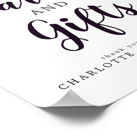 Paarse en roze Floral Kaarten en cadeaubonnen Poster (Hoek)