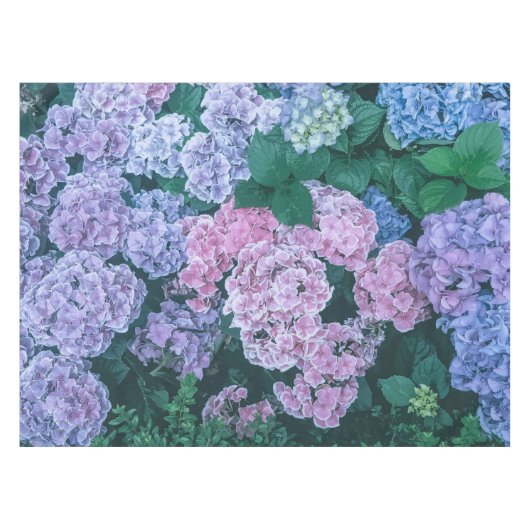 Paarse en roze Floral | Tablecloth Tafelkleed (Voorkant (Horizontaal))