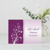 Paarse en roze florale draden Vrijgezellenfeest Ui Kaart (Staand voorkant)