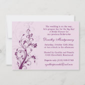 Paarse en roze florale draden Vrijgezellenfeest Ui Kaart (Achterkant)