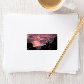 Paarse en roze Florida Sunset over Pine Trees Etiket (Insitu)