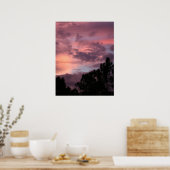 Paarse en roze Florida Sunset over Pine Trees Poster (Keuken)