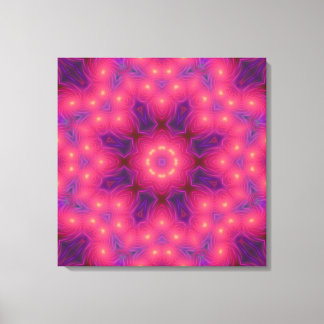 Paarse en Roze Fractal Kunst Verpakt Canvas Afdruk