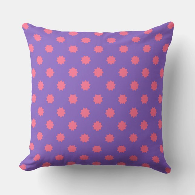 Paarse en roze Geo Kussen (Voorkant)