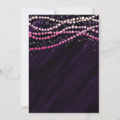 Paarse en roze Glamour Sparkle Party-uitnodigingen Kaart (Achterkant)