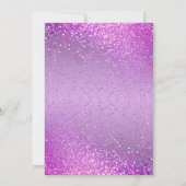 Paarse en Roze Glitter 80th Birthday Invitation Kaart (Achterkant)