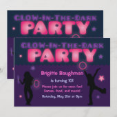 Paarse en roze gloed in de uitnodiging van de Donk (Voorkant / Achterkant)