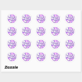 Paarse en Roze Goed Werk Ronde Sticker