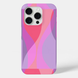 Paarse en roze golven iPhone 15 pro case