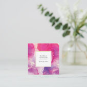 Paarse en roze gouden waterverf visitekaartje (Staand voorkant)