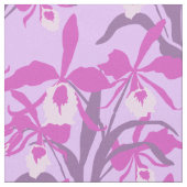 Paarse en roze grafisch orchideeënweefsel stof (Close Up)