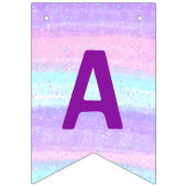 Paarse en roze Happy Birthday-banner Vlaggetjes (Derde vlag)