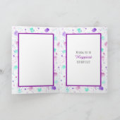 Paarse en roze Happy Birthday voor haar Kaart (Binnen)