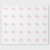 Paarse en roze harten cadeaupapier (Vlak)