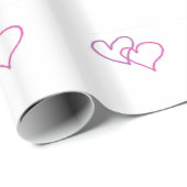 Paarse en roze harten cadeaupapier (Rol Hoek)
