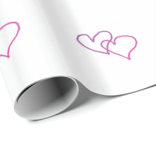 Paarse en roze harten cadeaupapier (Rol Hoek)