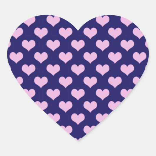 Paarse en roze harten hart sticker (Voorkant)