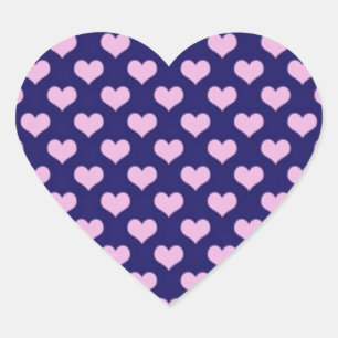 Paarse en roze harten hart sticker