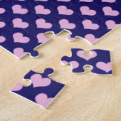 Paarse en roze harten legpuzzel (Zijkant)