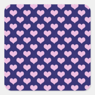 Paarse en roze harten vierkante sticker