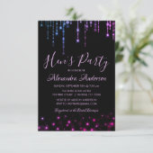 Paarse en Roze Hen's Party Kaart (Staand voorkant)