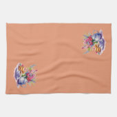 Paarse en Roze Herfst Boeket Theeset Theedoek (Horizontaal)