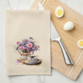 Paarse en Roze Herfst Boeket Theeset Theedoek (Quarter Fold)