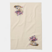 Paarse en Roze Herfst Boeket Theeset Theedoek (Verticaal)